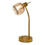 Lampe à table à LED "Josefa", lampe de table en or et verre en or, avec douille E14, pour salle à manger, salon, couloir ou bureau, pour le salon, la salle à manger ou comme lampe de chevet, 34,5 x 17,5 cm