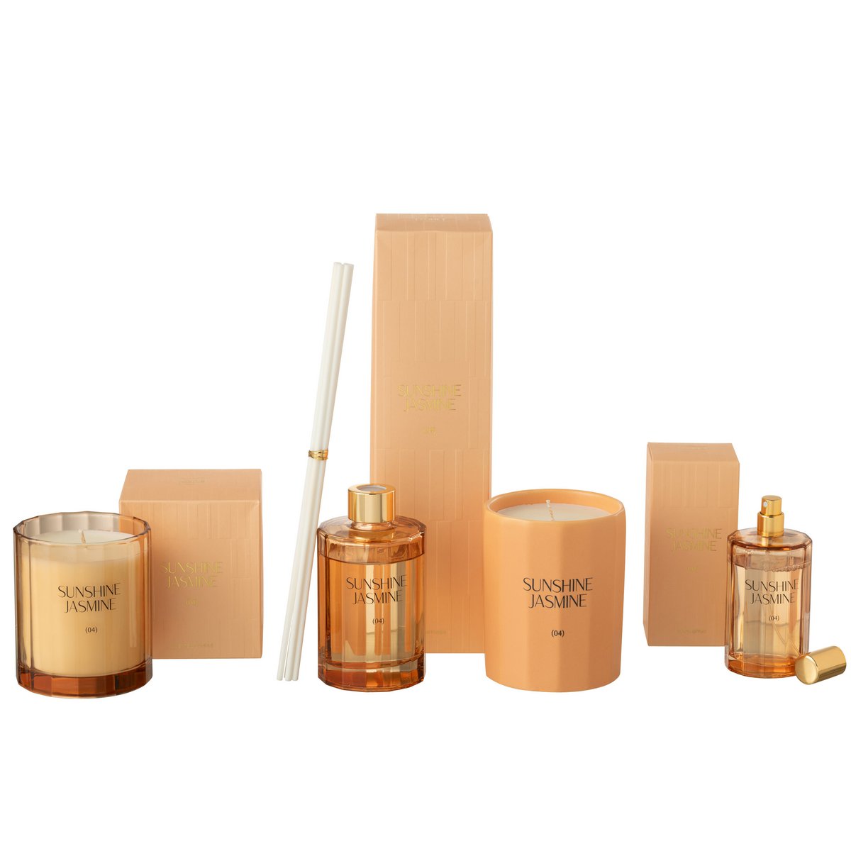 Bâtonnets parfumés J-Line Sunshine Jasmine, détail du flacon en verre