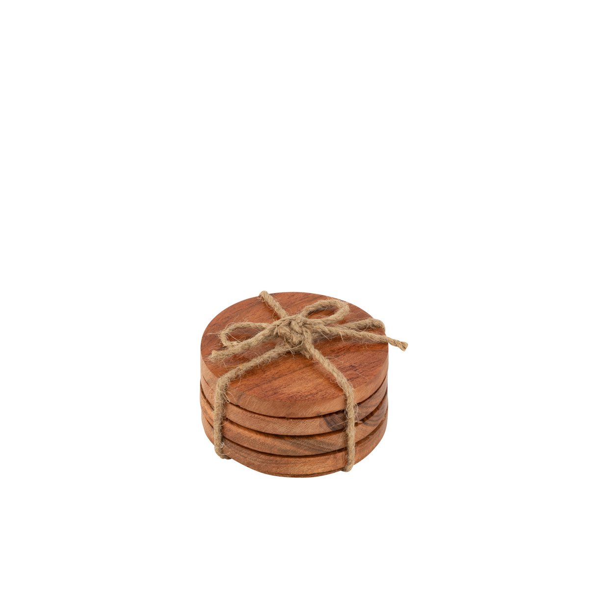 Sous-verres J-Line en acacia naturel, vue de face