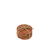 Sous-verres J-Line en acacia naturel, vue de face