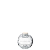 Bougeoir J-Line en verre transparent, éclairé par une bougie
