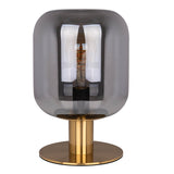 Verre Light Light "Alessio", 30 cm de haut, Ø 20 cm, métal de couleur or, verre fumé, E14