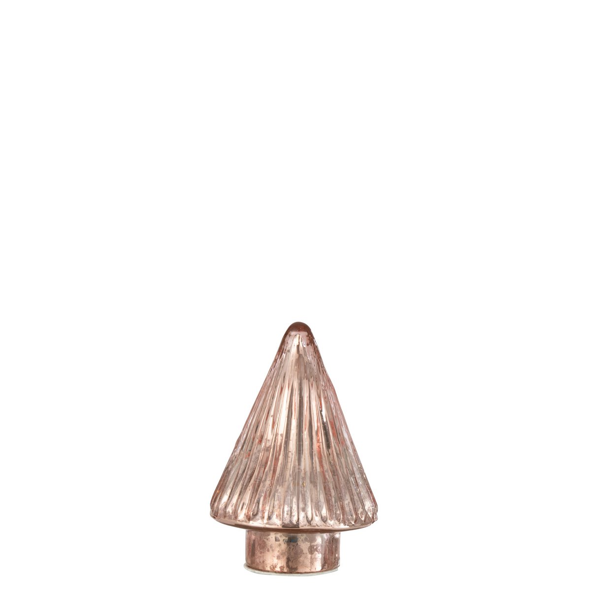 Sapin de Noël J-Line en verre rose, ambiance festive dans un salon moderne