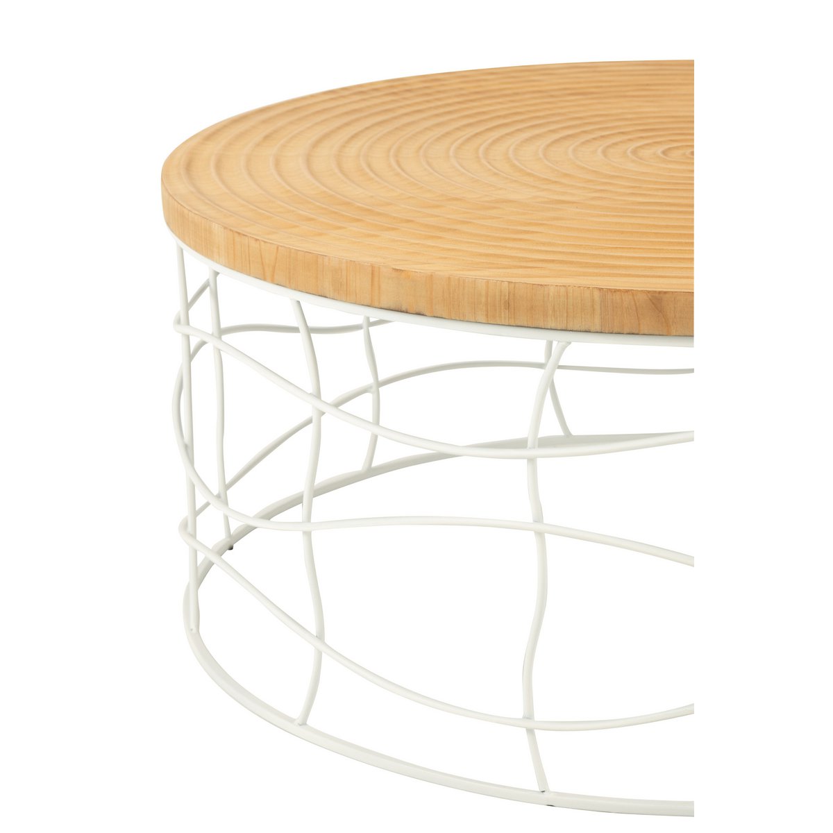 Détail du bois de sapin naturel de la table basse J-Line