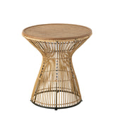 Table d'appoint J-Line Round Grooves avec accessoires décoratifs