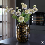 Vase guépard en verre vieil or
