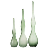 Vase Adria flûte courbe en verre vert menthe - vue 1