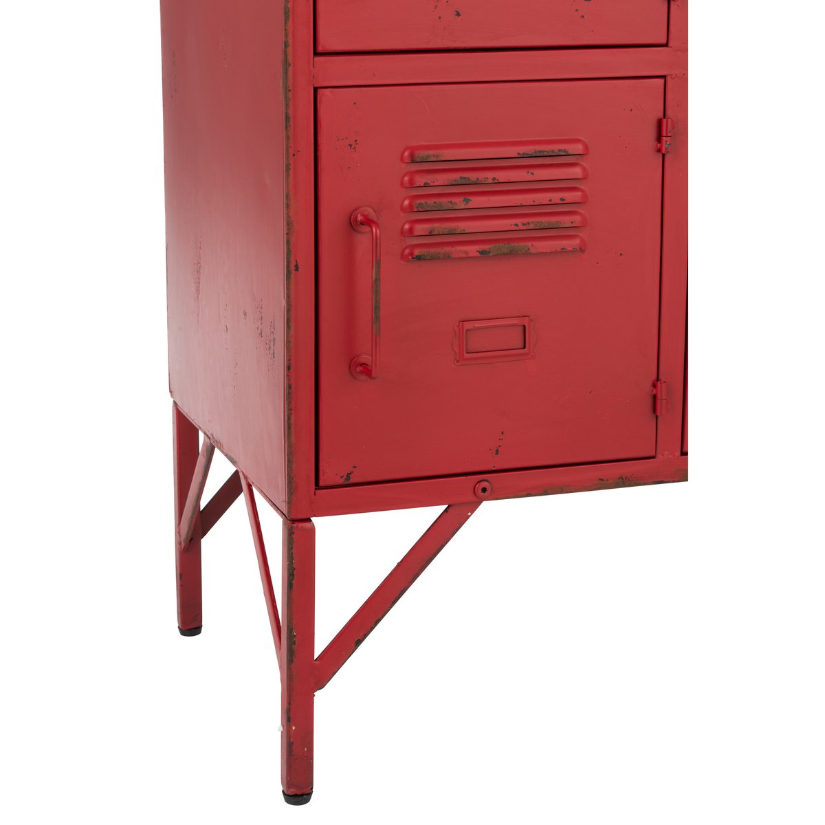 Poignées de tiroirs de l'armoire J-Line rouge