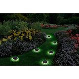 6 Set Solar-Boden-Sprießleucht Ø Env. 11,2 cm, plastique noir, capteur crépusculaire, pour l'entrée, la terrasse et les chemins