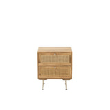 J-Line Table de chevet Rotin Bois de Manguier Naturel