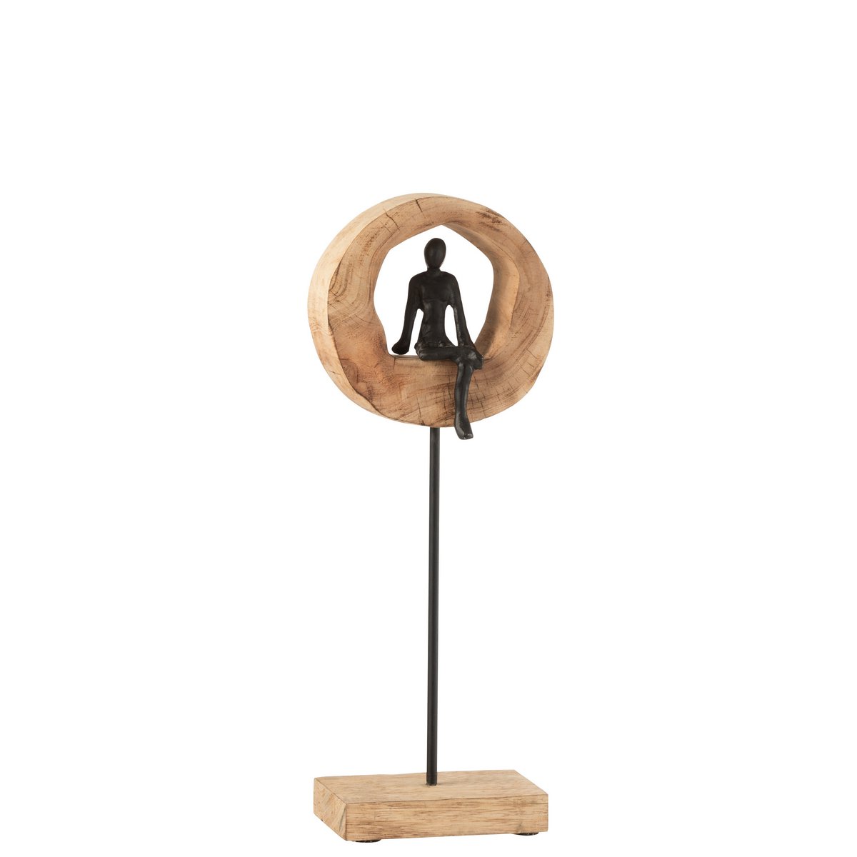 Figure Think Ring J-Line, détail du bois et de l'aluminium