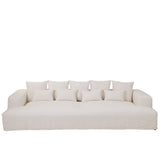 Détail de la housse de canapé J-Line en textile blanc guimauve