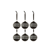 Boules de Noël en verre noir, design élégant et moderne, boîte de 6