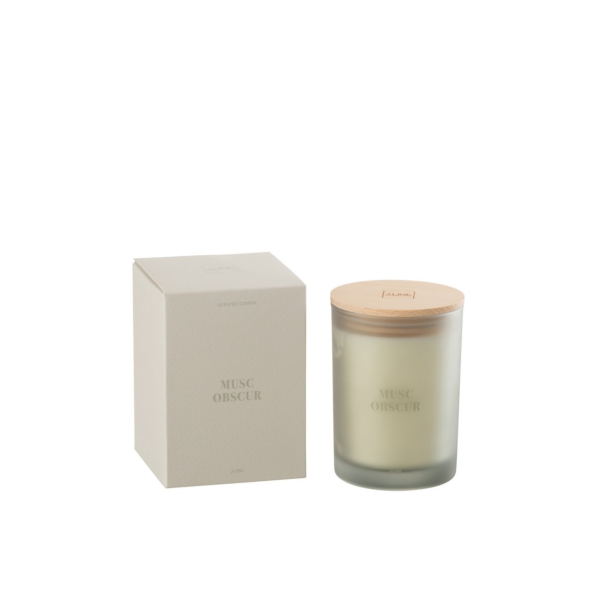 Bougie parfumée Musc Obscur en céramique bleue, vue de face