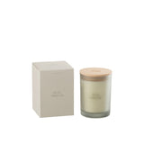 Bougie parfumée Musc Obscur en céramique bleue, vue de face