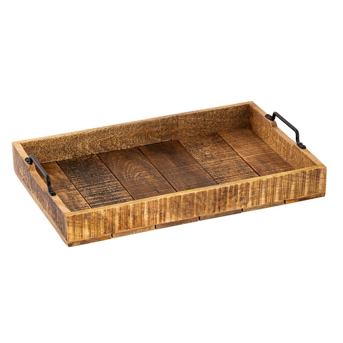 Plateau en bois plateau de service xxl 57x39cm plateau de décoration en bois comprimé en bois massif massif