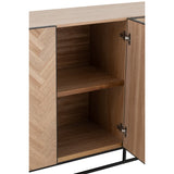 Buffet J-Line 4 portes Zigzag - bois/métal - naturel/noir