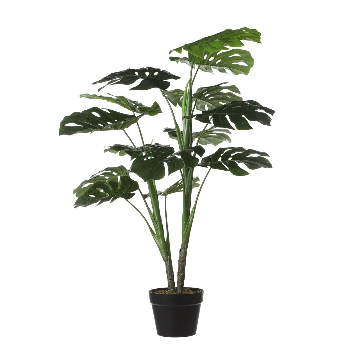 Plante artificielle Monstera verte avec grandes feuilles trouées