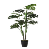 Plante artificielle Monstera verte avec grandes feuilles trouées
