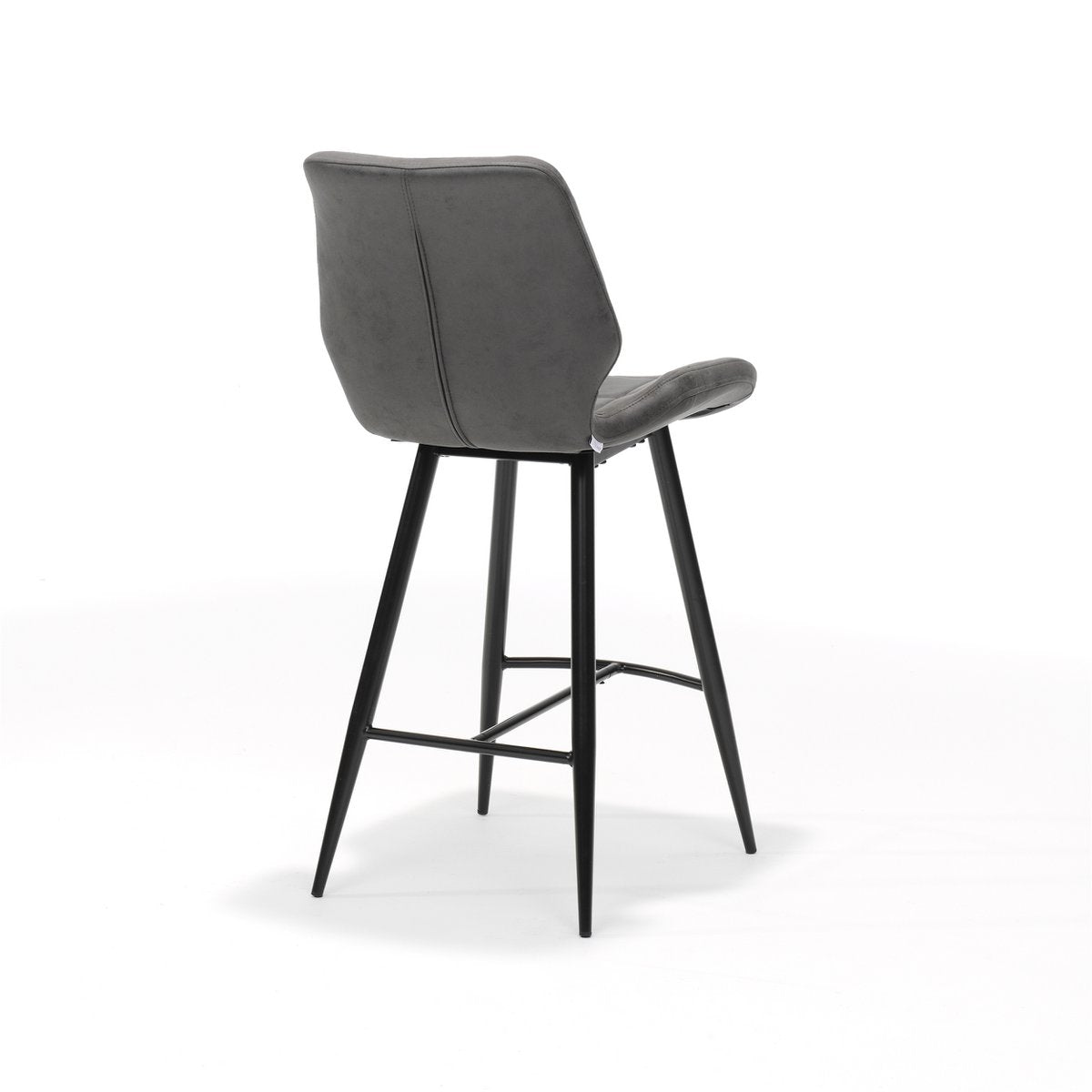 Tabouret de bar Borgo noir en tissu doux anthracite, détail du tissu