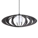 Suspension bois design ronde D70cm  Rolling Black