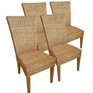 Chaises de salle à manger 4 pièces chaises de rotin
