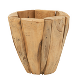 Vase Liline Jack en bois naturel, diamètre 30 cm, style scandinave