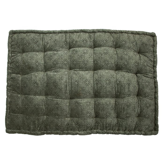 Coussin palette Violetta en velours forêt foncée, vue de face