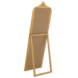 Détail du cadre en bois doré du miroir J-Line Emi