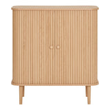Buffet Nikko en bois naturel avec deux portes, vue de face