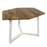 Table d'appoint 56 x 47 cm table basse de table de salon bon cadre en métal noir - blanc blanc
