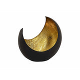 Porte-toile de cuve à 16 parties Bougeoir de bougette Lune Moon Forme Black Matt Gilded à l'intérieur