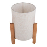 Lampe de table "Matilda" lampe de table classique avec apparence naturelle à travers le bois et l'écran de tissu, socket E27, 32 cm de haut