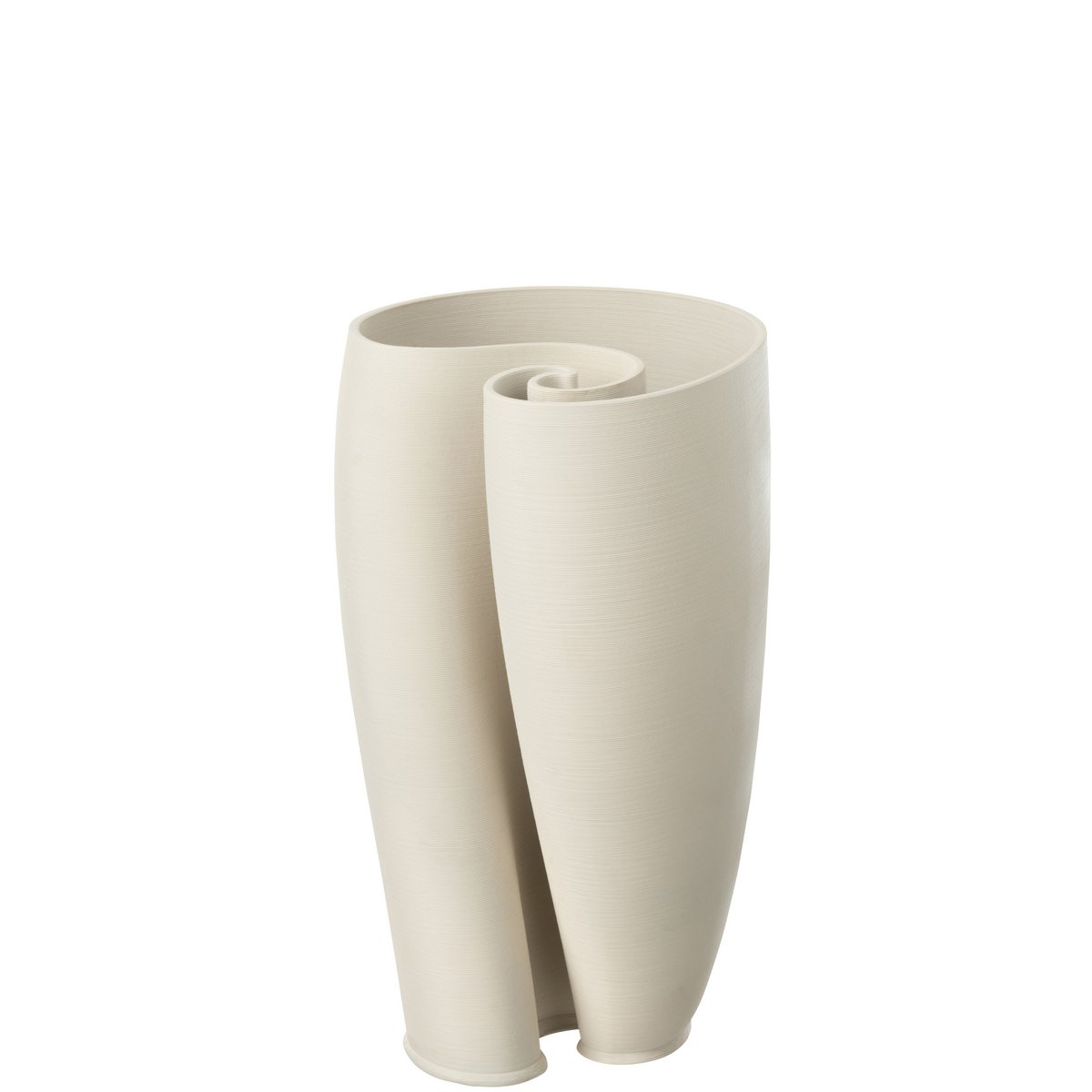 Vase J-line Hydria en céramique beige, détail du design élégant et moderne