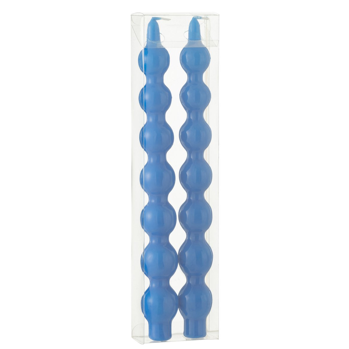 Bougie J-Line Gourd bleue, design élégant et moderne sur fond neutre.