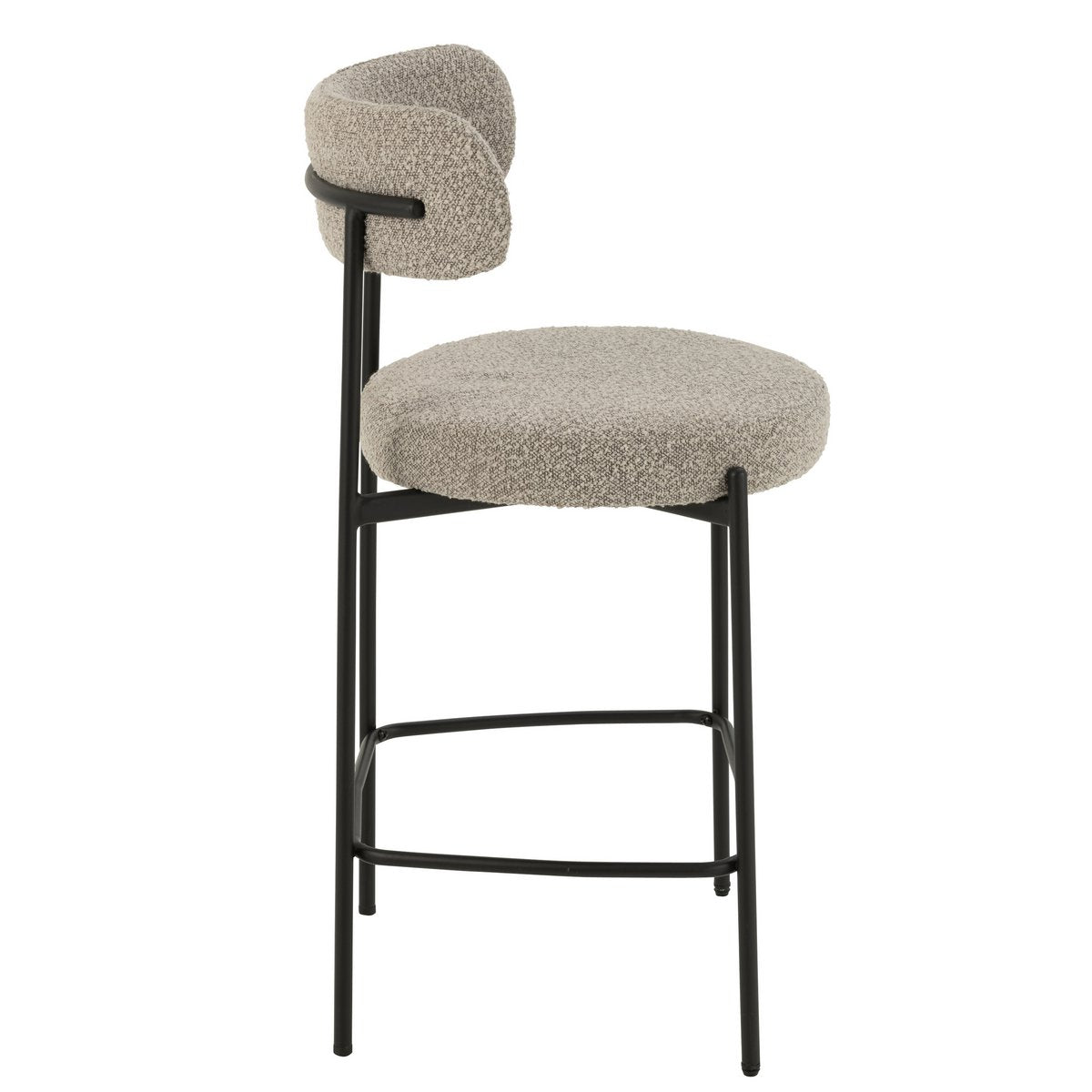 Détail du tissu bouclé de la chaise de bar J-Line