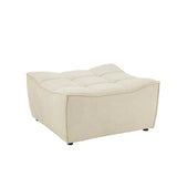 Pouf Grid J-Line en bois de peuplier avec mousse beige, vue de face