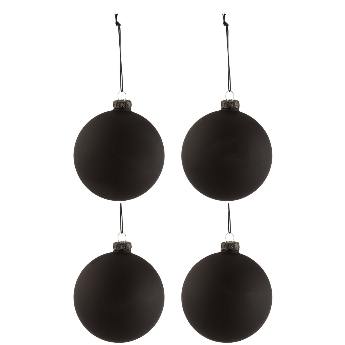 Boule de Noël J-Line en verre noir avec finition élégante