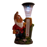 Décoration LED "Nain" avec un thermomètre en polyréine peinte, environ 26 cm de haut et équipée de LED fermement installées