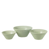 Ensemble de trois bols en céramique vert J-Line, tailles petit, moyen et grand