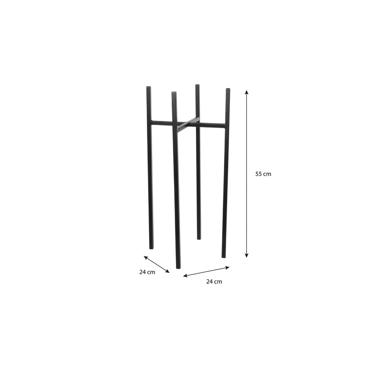 Détails du support pour plantes Ascot Noir en métal