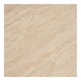 Table basse Annecy, plateau céramique/acier, travertin/sable, ø70x41 cm