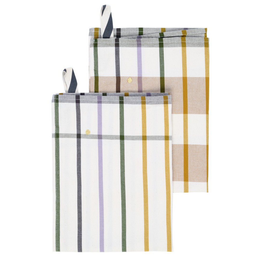 Torchons en coton bio VIVARAISE, couleur ECRU, ensemble de 2 serviettes