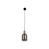 Lampe à 1 pendentif "Fumo", lampe à pendentif en métal et en verre en noir, avec une douille E14, pour salle à manger, salon, couloir ou bureau, lampe suspendue 150 x 20 cm