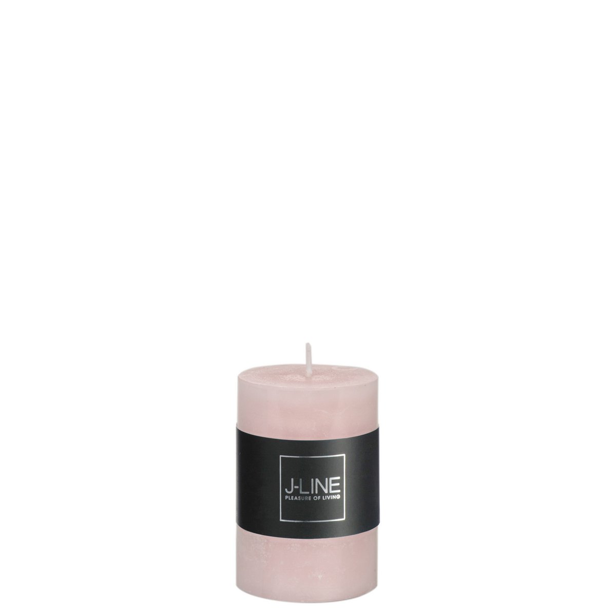 Bougie cylindrique J-Line en rose poudré, élégante et moderne