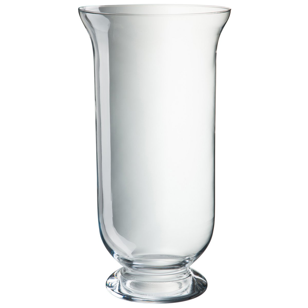 Lanterne J-Line en verre transparent avec détails métalliques, vue de face