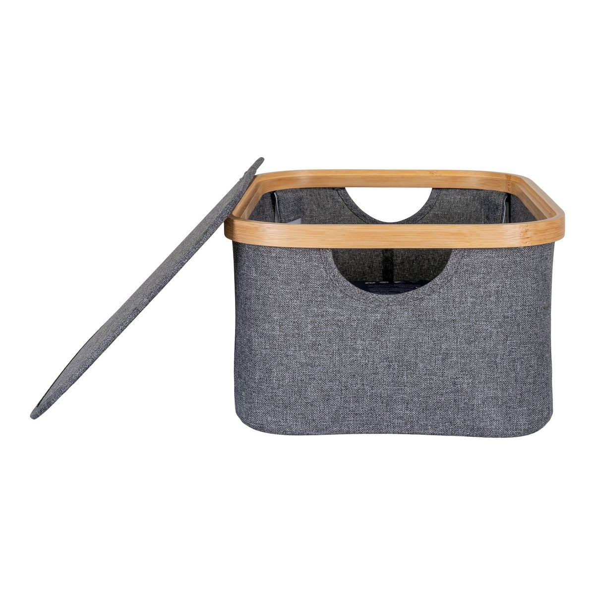 Panier Noto gris foncé, détail de la texture en bambou