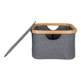 Panier Noto gris foncé, détail de la texture en bambou