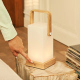 Lampe rechargeable en bois marron clair Harper