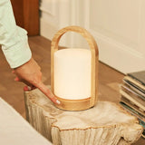 Lampe rechargeable en bois marron clair George